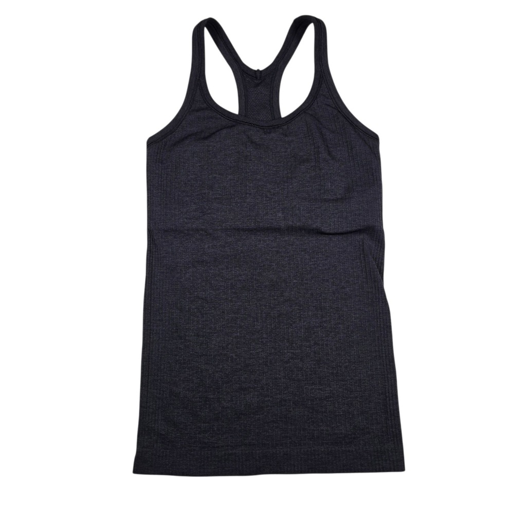 Lululemon Ebb To Street Racerback Built-in Support Black Tank Top Ribbed Size 2